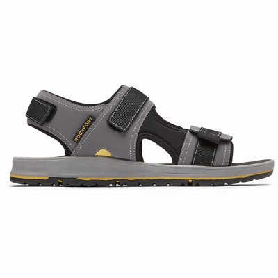 Sandálias Rockport Lucky Bay Sport 3 Strap Homem Cinzentas PT-26034